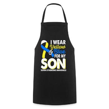 Wear yellow blue for the month of the - Cooking Apron - black - Front - AI Model Male 185 dark (185cm)
