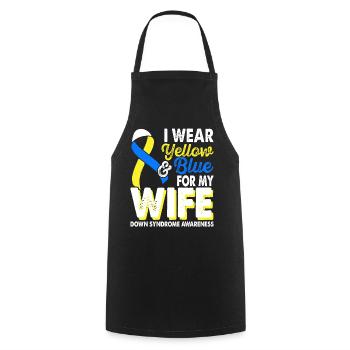 Wear yellow blue for the month of the - Cooking Apron - black - Front - AI Model Male 185 dark (185cm)