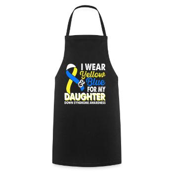 Wear yellow blue for the month of the - Cooking Apron - black - Front - AI Model Male 185 dark (185cm)