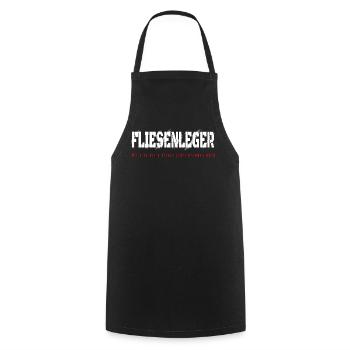 Fliesenleger Design - Kochschürze - Schwarz - Vorne - AI Model Male 185 dark (185cm)