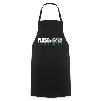 Fliesenleger Design - Kochschürze - Schwarz - Vorne - AI Model Male 185 dark (185cm)