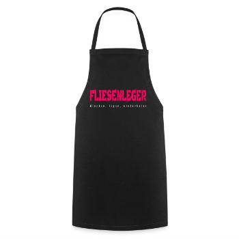 Fliesenleger Design - Kochschürze - Schwarz - Vorne - AI Model Male 185 dark (185cm)