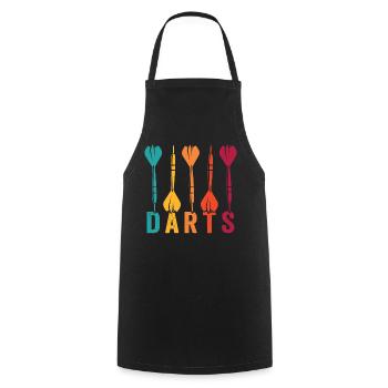 Darts Sport Verein, Dartscheibe, Pfeil Sport Dart - Kochschürze - Schwarz - Vorne - AI Model Male 185 dark (185cm)