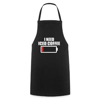 Ich Brauche Eiskaffee - Kochschürze - Schwarz - Vorne - AI Model Male 185 dark (185cm)