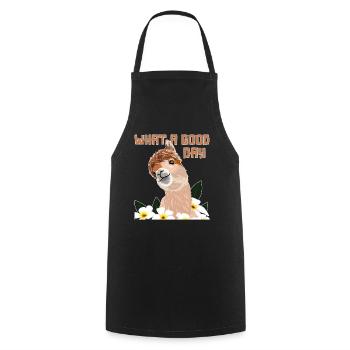 What A Good Day Pako Huacaya Lama Alpaca Breeder - Cooking Apron - black - Front - AI Model Male 185 dark (185cm)