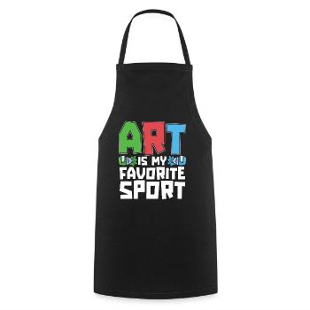 L’art du peintre est mon sport préféré Aime le pinceau - Tablier de cuisine - noir - Devant - AI Model Male 185 dark (185cm)