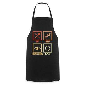 Eat Sleep Trampoline Repeat - Cooking Apron - black - Front - AI Model Male 185 dark (185cm)