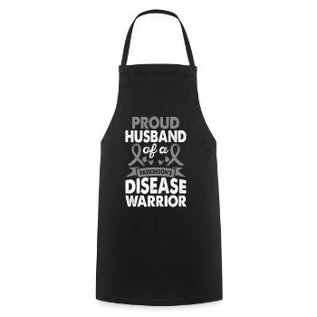 Husband of Parkinson's disease warrior - Cooking Apron - black - Front - AI Model Male 185 dark (185cm)