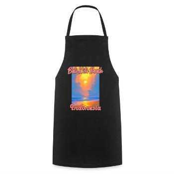 Bali Kuta Beach, Indonesia - Cooking Apron - black - Front - AI Model Male 185 dark (185cm)