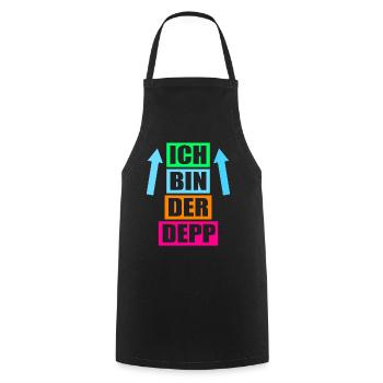 Junggesellenabschied Poltern Polterabend JGA - Kochschürze - Schwarz - Vorne - AI Model Male 185 dark (185cm)