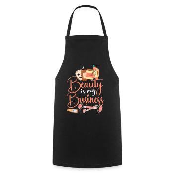 Soins de la peau d’esthéticienne agréée mignonne - Tablier de cuisine - noir - Devant - AI Model Male 185 dark (185cm)