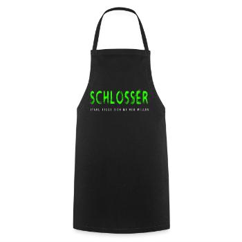 Schlosser Handwerker Design - Kochschürze - Schwarz - Vorne - AI Model Male 185 dark (185cm)
