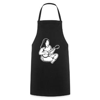 Banjo Fille - Tablier de cuisine - noir - Devant - AI Model Male 185 dark (185cm)