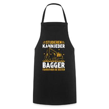 Bagger Baggerfahrer Baugeräte Baustelle - Kochschürze - Schwarz - Vorne - AI Model Male 185 dark (185cm)