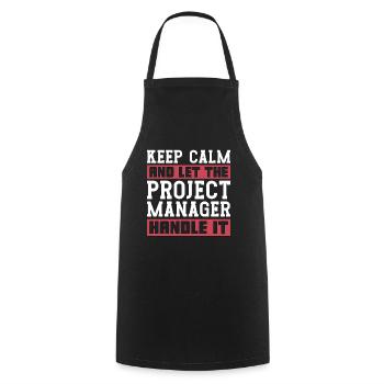 Project Management Keep Calm And Let Team Manager - Cooking Apron - black - Front - AI Model Male 185 dark (185cm)