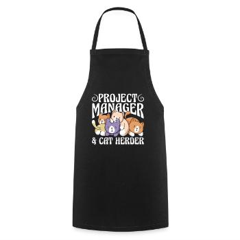 Project Manager & Cat Herder Management Project - Cooking Apron - black - Front - AI Model Male 185 dark (185cm)