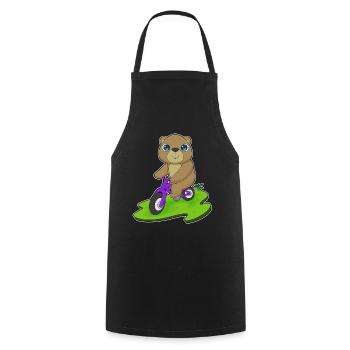 Vélo d’ours - Tablier de cuisine - noir - Devant - AI Model Male 185 dark (185cm)