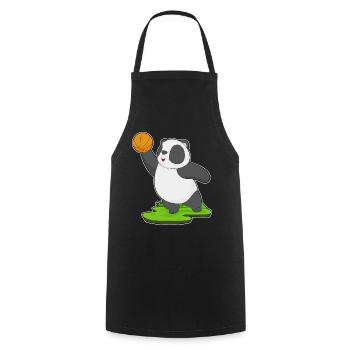 Panda Basketball Player Basketball - Cooking Apron - black - Front - AI Model Male 185 dark (185cm)