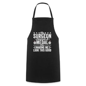 Plastic surgeon deserves medal - Cooking Apron - black - Front - AI Model Male 185 dark (185cm)