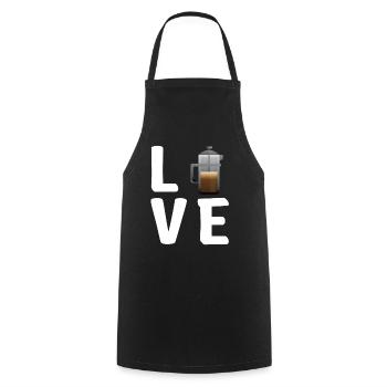 J’adore la presse à café française - Tablier de cuisine - noir - Devant - AI Model Male 185 dark (185cm)