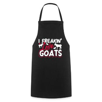 Goat I Freakin Love Goats - Cooking Apron - black - Front - AI Model Male 185 dark (185cm)