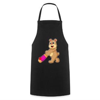 Bear Cricket Cricket Bats - Cooking Apron - black - Front - AI Model Male 185 dark (185cm)