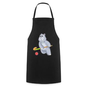 Hippopotamus Hockey sur gazon Stick - Tablier de cuisine - noir - Devant - AI Model Male 185 dark (185cm)