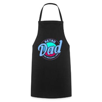 Retro Vintage Daddy 60s 70s 80s 90s Costume de fête - Tablier de cuisine - noir - Devant - AI Model Male 185 dark (185cm)