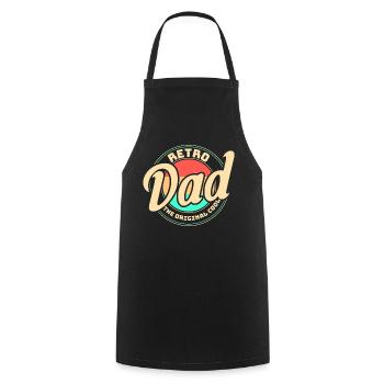 Retro Vintage Daddy 60s 70s 80s 90s Costume de fête - Tablier de cuisine - noir - Devant - AI Model Male 185 dark (185cm)