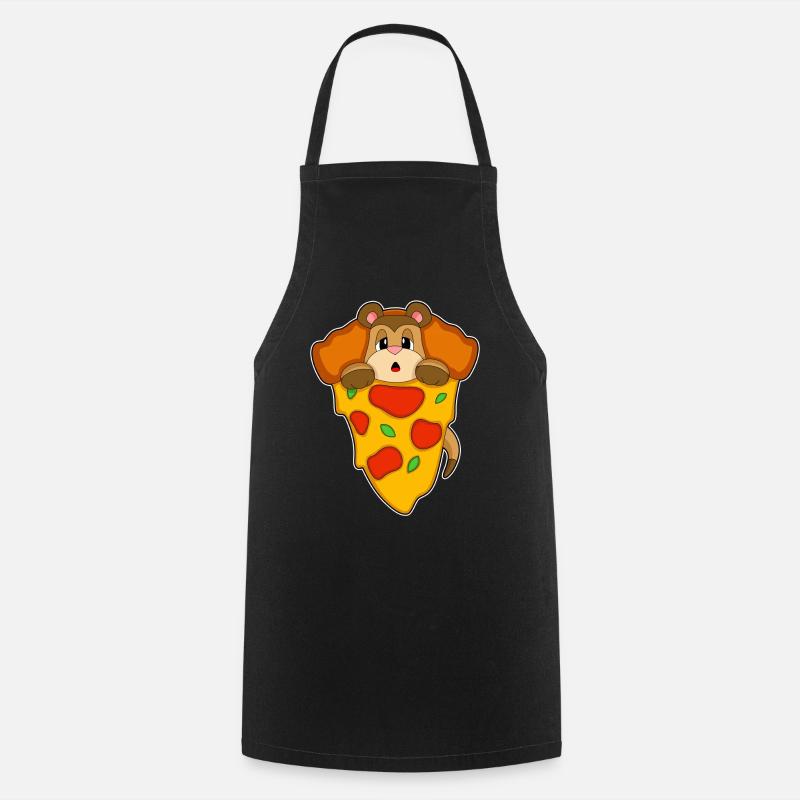 Erdmännchen Pizza - Kochschürze - Schwarz