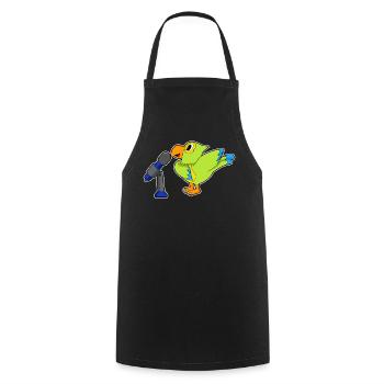 Parrot Singer Microphone Singing - Cooking Apron - black - Front - AI Model Male 185 dark (185cm)
