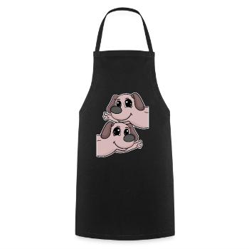 Dog dogs - Cooking Apron - black - Front - AI Model Male 185 dark (185cm)