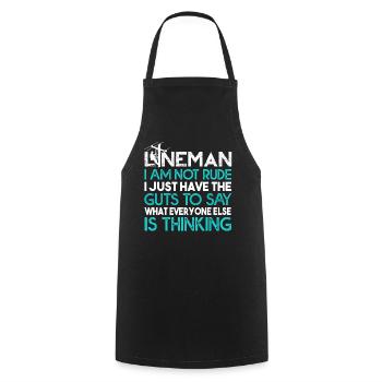 Lineman Lineman I Am Not Rude - Cooking Apron - black - Front - AI Model Male 185 dark (185cm)