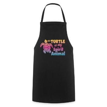 Sea Turtle Tortoise Watercolor My - Cooking Apron - black - Front - AI Model Male 185 dark (185cm)