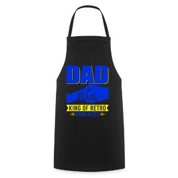 Retro Vintage Daddy 60s 70s 80s 90s Costume de fête - Tablier de cuisine - noir - Devant - AI Model Male 185 dark (185cm)