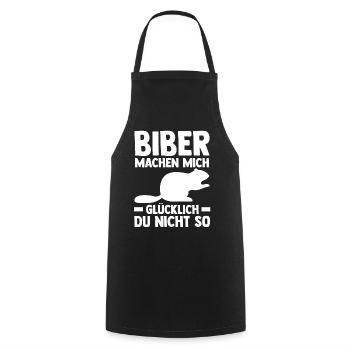 Nagetier Biberliebhaber Biber - Kochschürze - Schwarz - Vorne - AI Model Male 185 dark (185cm)