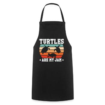 Sea Turtle Tortoise Retro Vintage - Tablier de cuisine - noir - Devant - AI Model Male 185 dark (185cm)