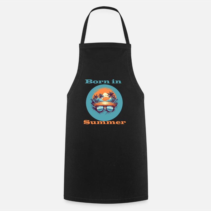 Born in Summer - Cooking Apron - black