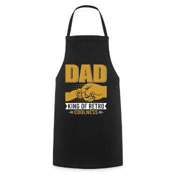 Retro Vintage Daddy 60s 70s 80s 90s Costume de fête - Tablier de cuisine - noir - Devant - AI Model Male 185 dark (185cm)