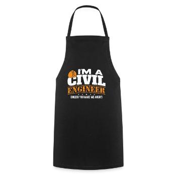 Génie civil Je suis un entrepreneur en génie civil - Tablier de cuisine - noir - Devant - AI Model Male 185 dark (185cm)