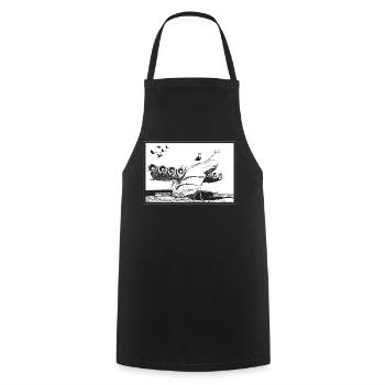 Airplane wreck - Cooking Apron - black - Front - AI Model Male 185 dark (185cm)