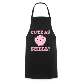 Shell pun Thalassophile - Cooking Apron - black - Front - AI Model Male 185 dark (185cm)