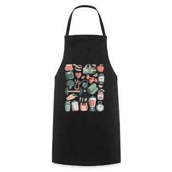Diet Doodles Weight Loss Weight Fitness Calories - Cooking Apron - black - Front - AI Model Male 185 dark (185cm)