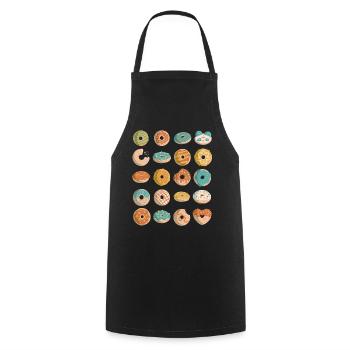 Donuts - Cooking Apron - black - Front - AI Model Male 185 dark (185cm)