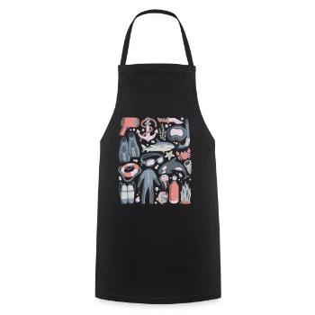 Tauchen Doodles Scuba Schnorcheln Tauchausrüstung - Kochschürze - Schwarz - Vorne - AI Model Male 185 dark (185cm)