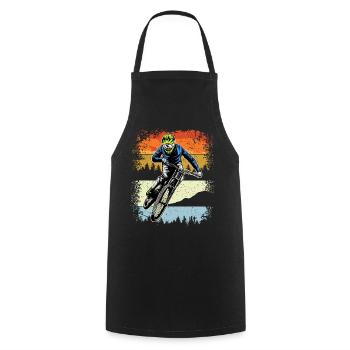 Sunset Trail MTB Rider - Cooking Apron - black - Front - AI Model Male 185 dark (185cm)