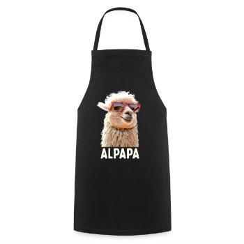 Alpaca Papa Alpapa Lama Daddy Alpaca Dad Father's Day - Cooking Apron - black - Front - AI Model Male 185 dark (185cm)