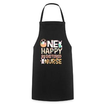 An outfit for a nurse at Easter - Cooking Apron - black - Front - AI Model Male 185 dark (185cm)