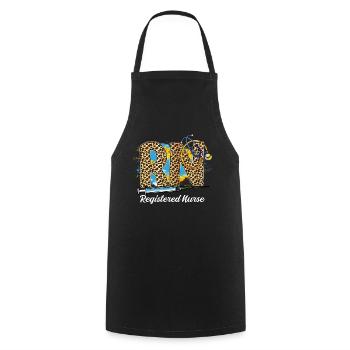 Cool registered nurse - Cooking Apron - black - Front - AI Model Male 185 dark (185cm)