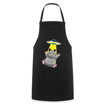 Hamster Spaceship Space - Cooking Apron - black - Front - AI Model Male 185 dark (185cm)